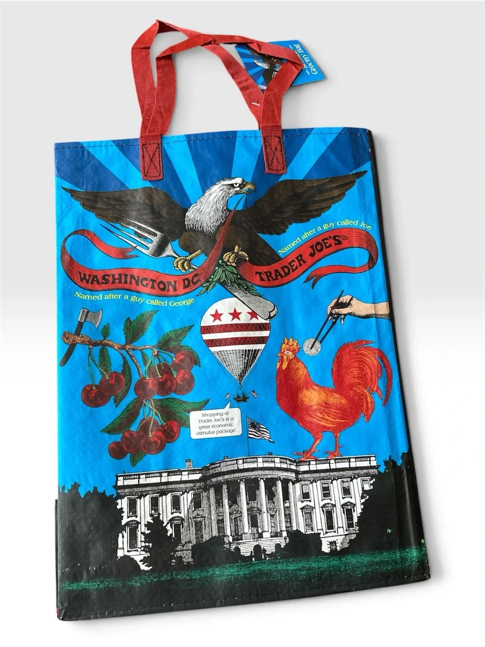 Trader Joe’s 2024 Washington DC and Reusable Grocery Tote Bag - Red/Blue Accents